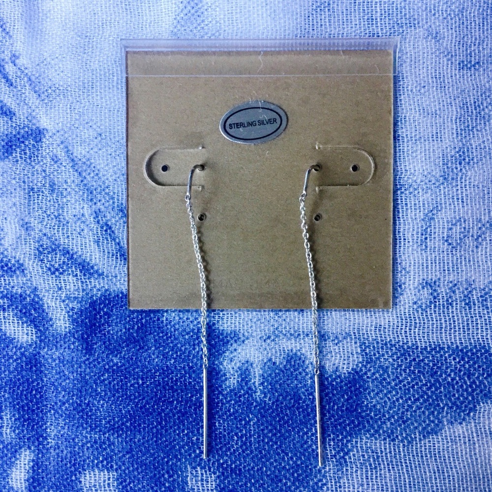 Sterling Silver Threader Earrings - Picture 4 of 4